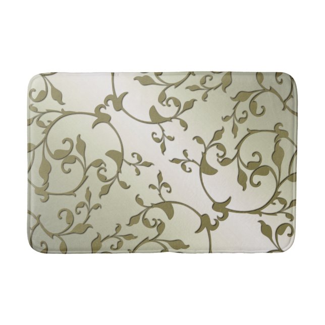 Tapis De Bain Feuilles qui défilent en olive (Devant)