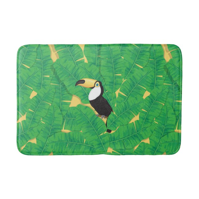 Tapis De Bain Feuilles toucans et bananes (Devant)