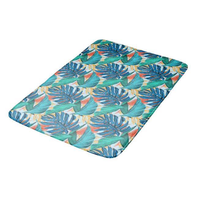 Tapis de bain feuilles tropicales (Angle)