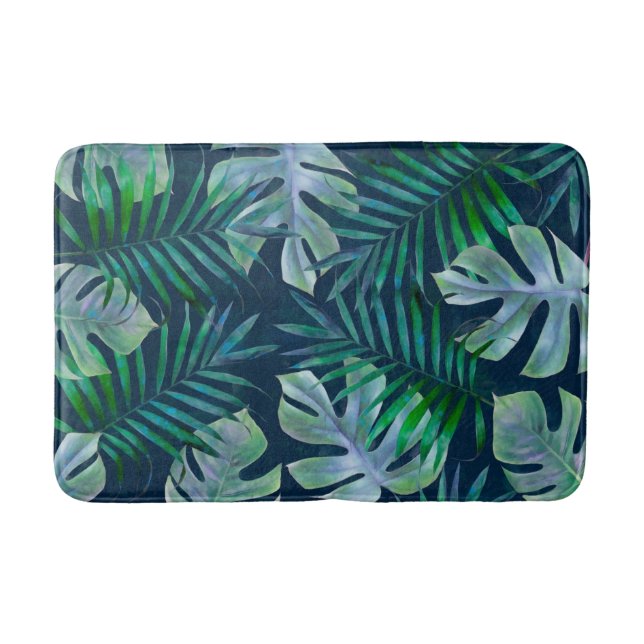 Tapis De Bain Feuilles tropicaux de nuit (Devant)