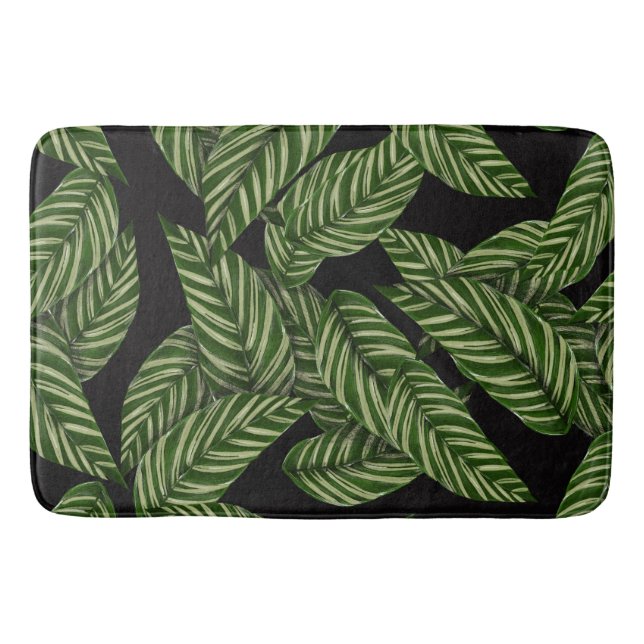 Tapis De Bain Feuilles tropicaux modernes (Devant)