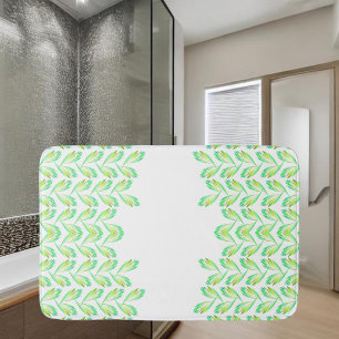Tapis De Bain Feuilles verts néon - art fractal,