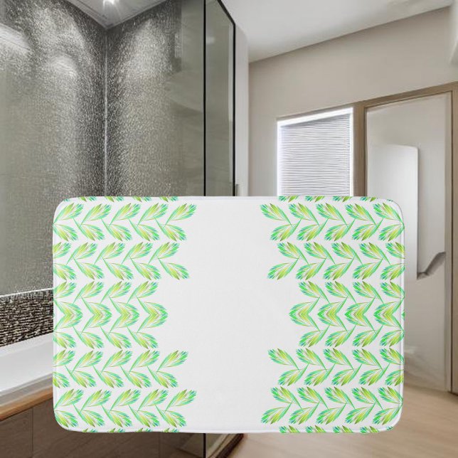 Tapis De Bain Feuilles verts néon - art fractal, (Créateur téléchargé)