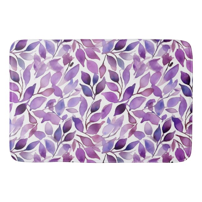 Tapis De Bain Feuilles Violettes (Devant)