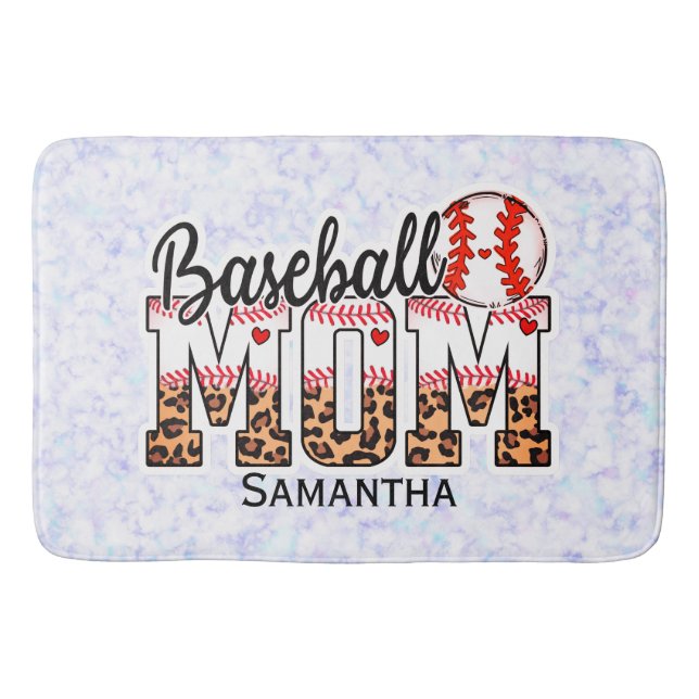 Tapis De Bain Fière Maman de Baseball - Enthousiaste de la Journ (Devant)