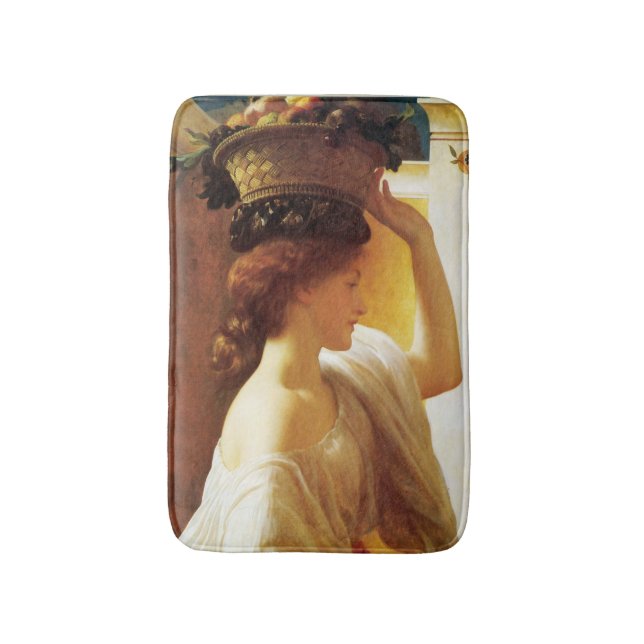 Tapis De Bain Fille avec un panier de fruits (par Frederic Leigh (Devant (Vertical))