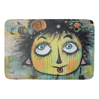 Tapis De Bain Fille Dame Art Collage 11