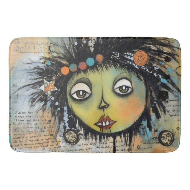 Tapis De Bain Fille Dame d'art Collage 7 (Devant)