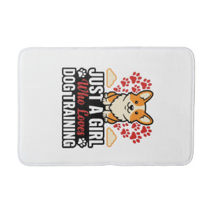 Tapis De Bain Fille de dressage de chien Corgi Vintage Vector Co