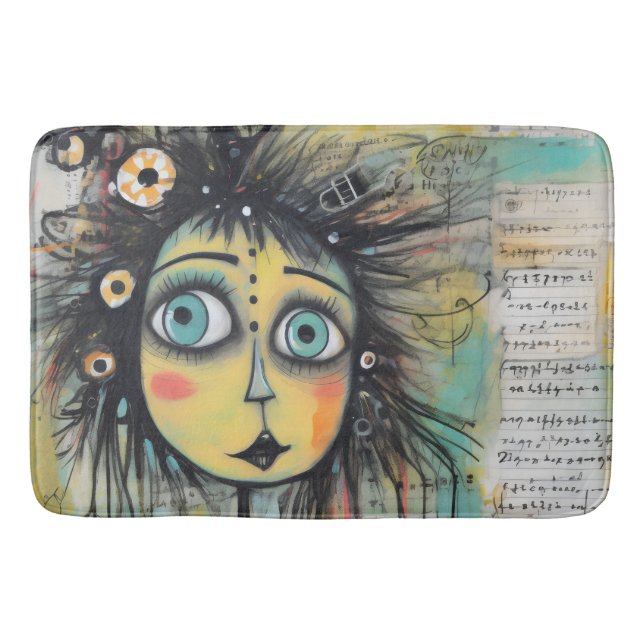 Tapis De Bain Fille de l'art du collage 12 (Devant)