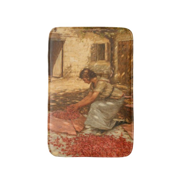 Tapis De Bain Fille Emballage Cerises en Provence (France) (Devant (Vertical))