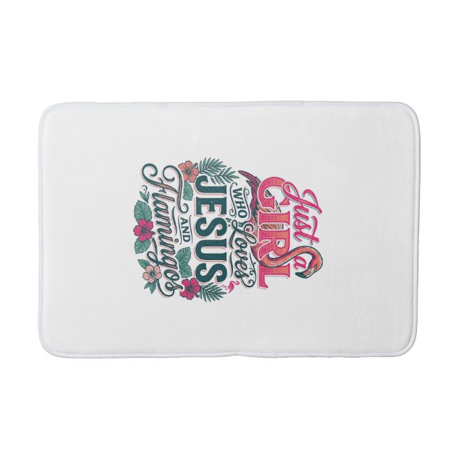 Tapis De Bain Fille flamant chrétien vintage (Devant)