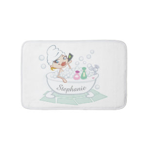 Tapis De Bain Fille glamour dans la baignoire à bulles personna