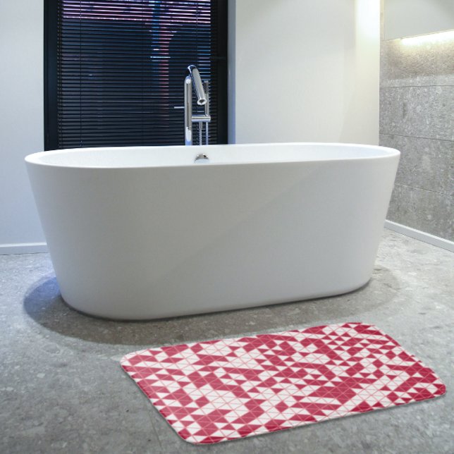 Tapis De Bain Fille moderne Magenta rose géométrique (Créateur téléchargé)