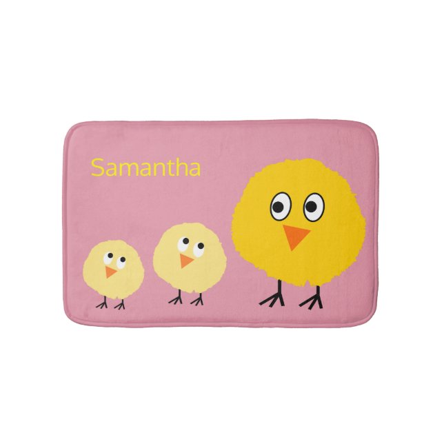 Tapis De Bain Fille personnalisée par poulet animal mignon de (Devant)