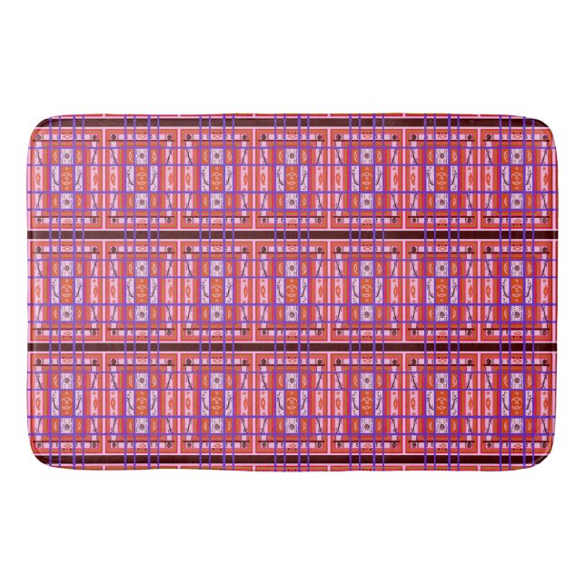Tapis De Bain Fille Power Curvy Plaid mat de bain abstrait (Devant)