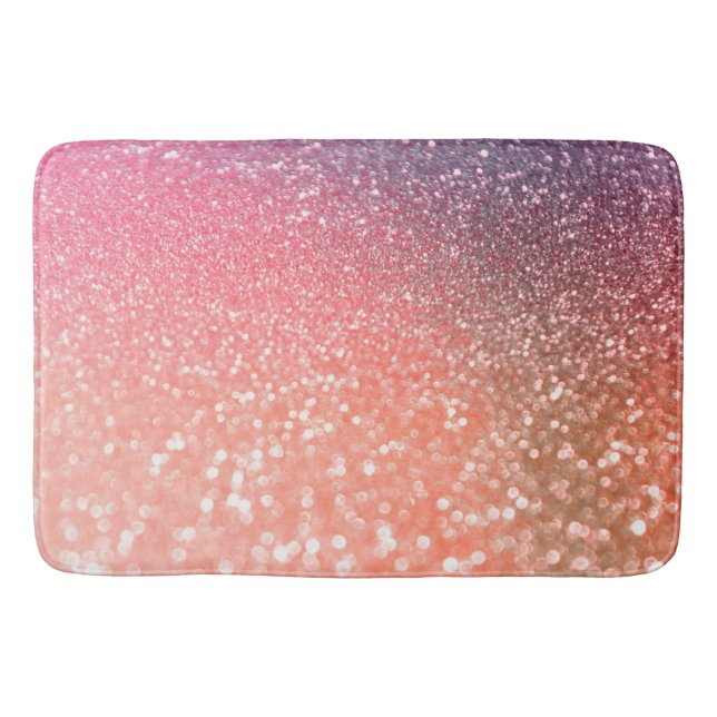 Tapis De Bain Fille Trend Rose Gold Blush Parties scintillant (Devant)