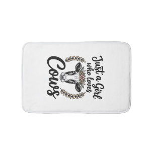 Tapis De Bain Fille Vintage Qui Aime Les Vaches Fleur Cow Chemis