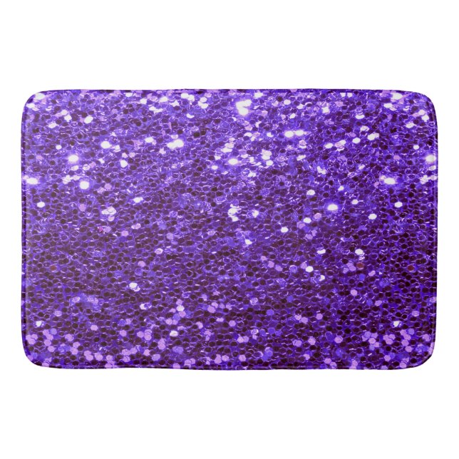 Tapis De Bain Fille Violet Parties scintillant Bling Glam modern (Devant)