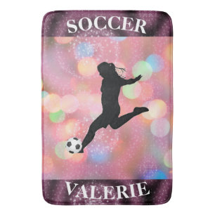 Tapis De Bain Filles de soccer Plum Sparkle Color Blast