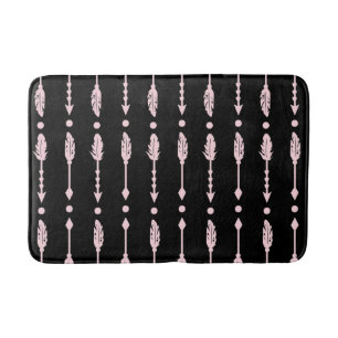 Tapis De Bain Filles Flèches roses et noires Boho Chic Décor