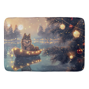 Tapis De Bain Finlandais Lapphund Noël Festive Voyage