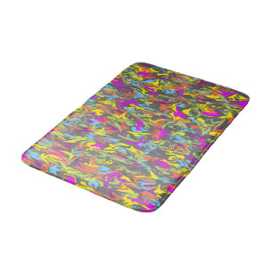 Tapis De Bain Fissures de couleur vive sur mousse de mémoire gri