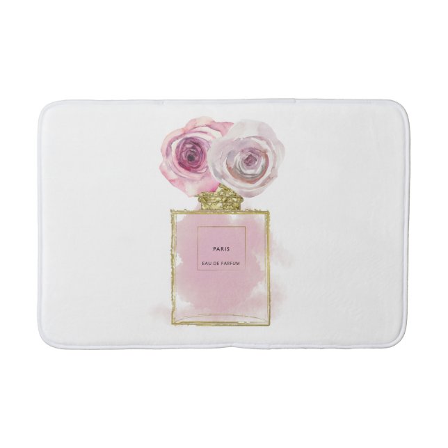 Tapis De Bain Flacon de parfum de mode floral Roses roses Glam d (Devant)