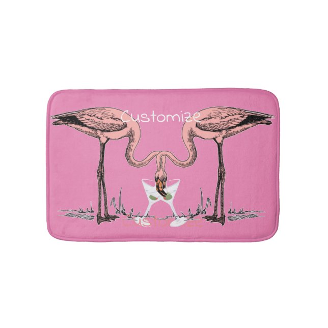 Tapis De Bain Flamant rose Boire Martini Thunder_Cove (Devant)