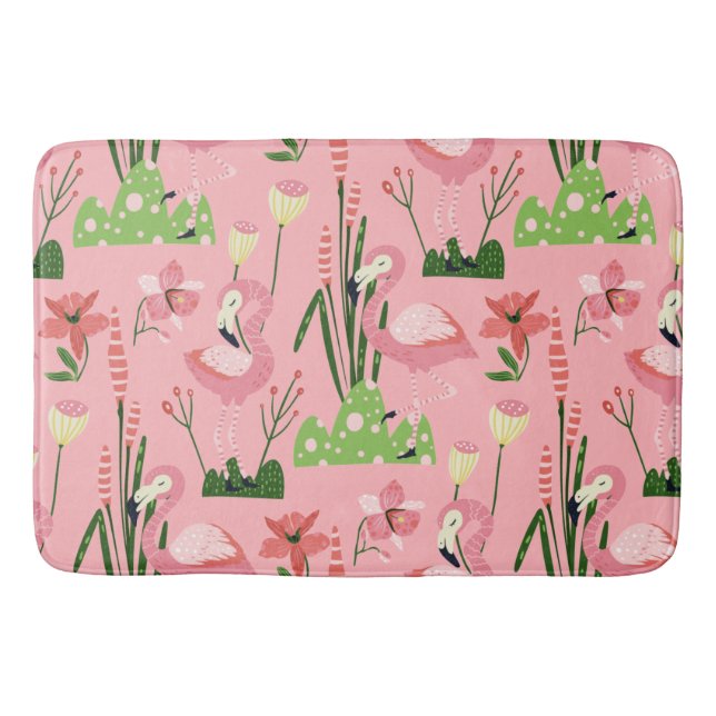 Tapis De Bain Flamant rose Collection été Un design 4 (Devant)