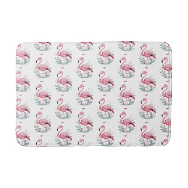 Tapis De Bain Flamant rose et fleurs (Devant)
