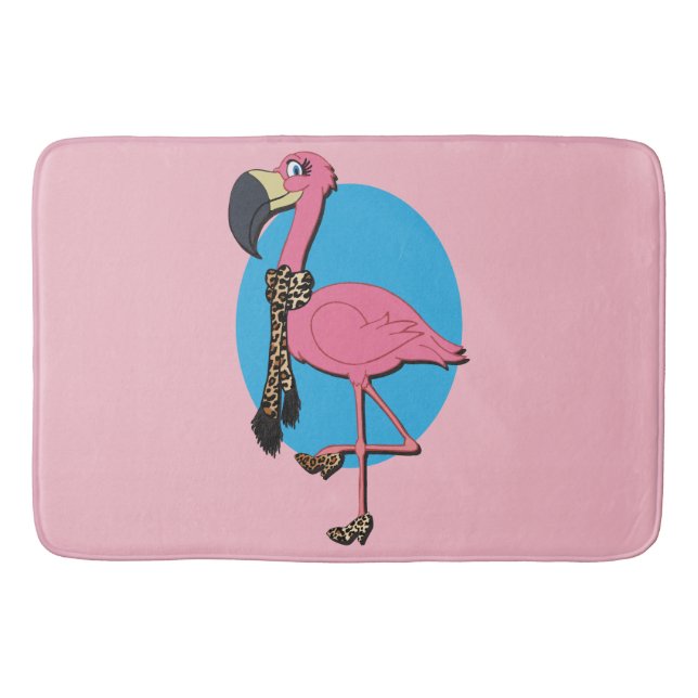 Tapis de bain flamant rose fantaisie (Devant)