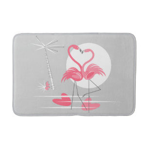 Tapis De Bain Flamant rose Love bain mat