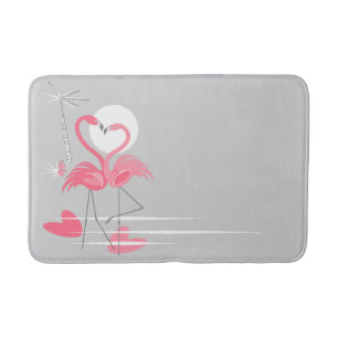 Tapis De Bain Flamant rose Love Side bain mat