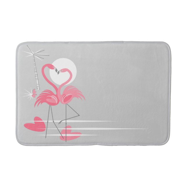 Tapis De Bain Flamant rose Love Side bain mat (Devant)