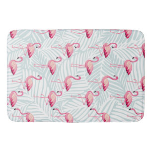 Tapis De Bain Flamant rose rose et Feuilles de palme - Cute
