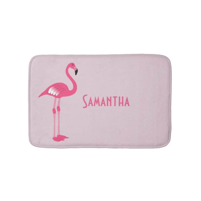 Tapis De Bain Flamant rose rose lunatique Cuisine de bain person (Devant)