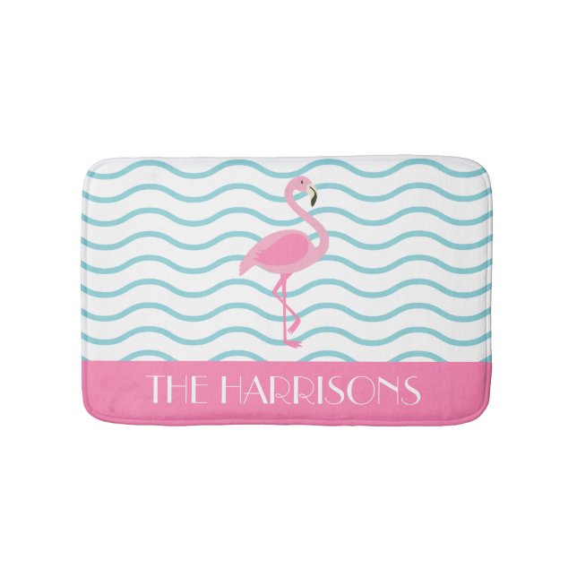 Tapis De Bain Flamant rose rose Salon de bain personnalisé (Devant)