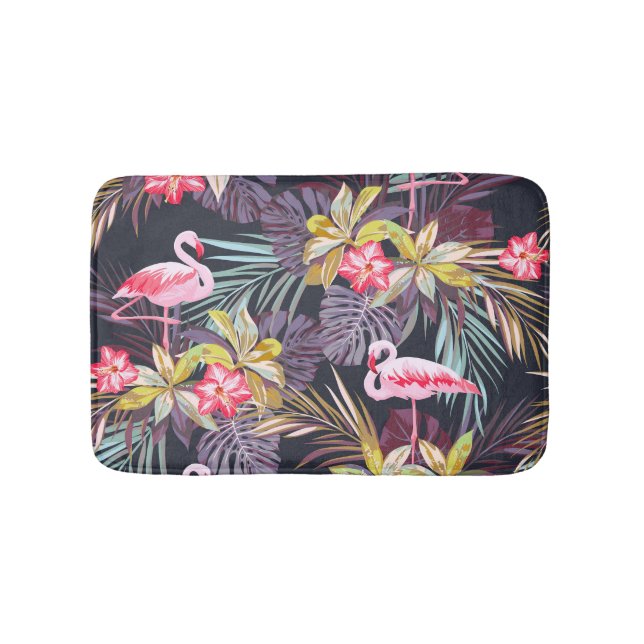 Tapis De Bain Flamant rose Tropical : Motif sans couture d'été (Devant)