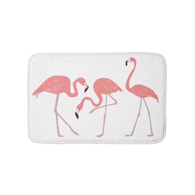 Tapis De Bain Flamants roses roses Tropical Whimsy (Devant)