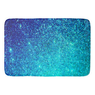 Tapis De Bain Flambant bleu brillant Ombre Turquoise coloré bri