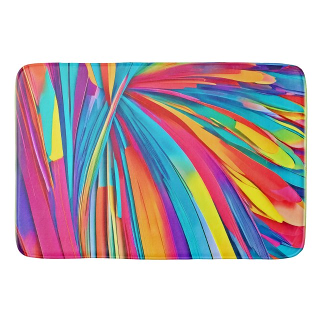 Tapis De Bain Flambée Abstraite de couleur (Devant)