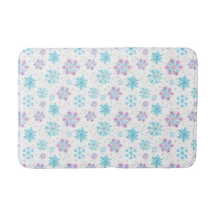 Tapis De Bain Flèche de neige violette et bleue