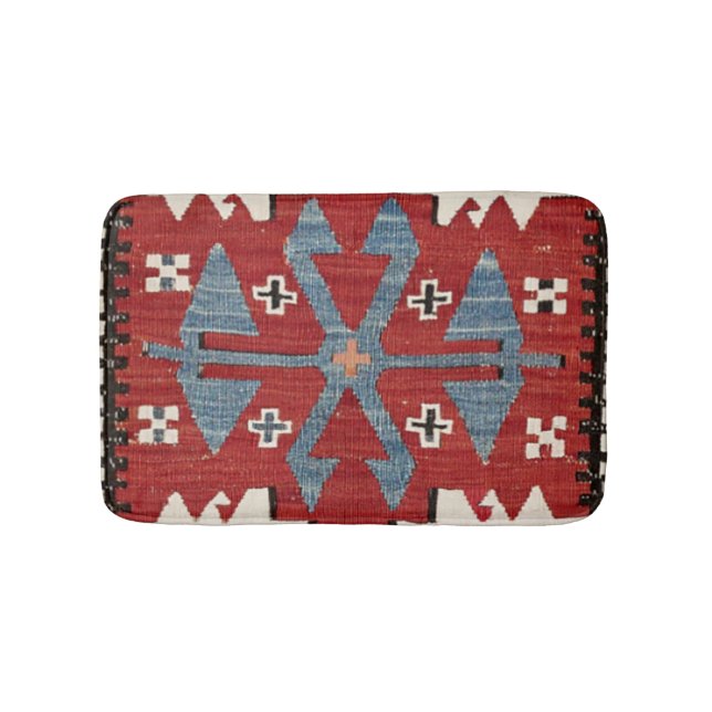 Tapis De Bain Flèche en Diamant Bleu Konya II Red Cowboy  (Devant)