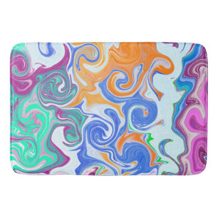 Tapis De Bain Flèches bleues et violettes Abstraites