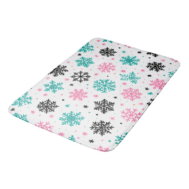 Tapis De Bain Flèches de neige rétro (Angle)