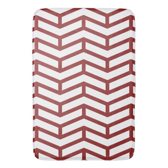 Tapis De Bain Flèches franches contre les flèches Chevron blanc  (devant Vertical)