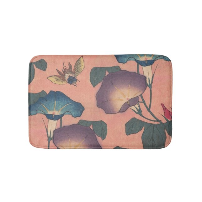 Tapis De Bain Fleur d'abeille rose Art classique Hokusai (Devant)