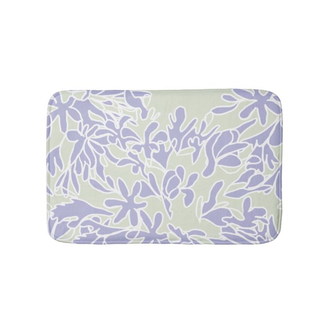 Tapis De Bain Fleur d'Agapanthe Lavande Vert Sauge (Devant)