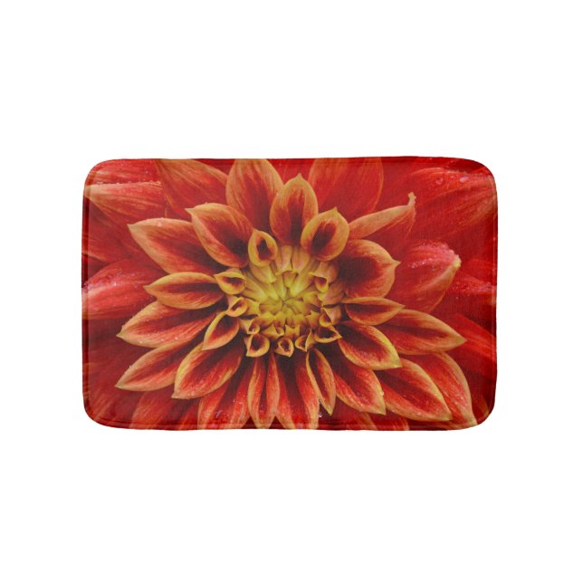 Tapis De Bain Fleur dahlia orange (Devant)